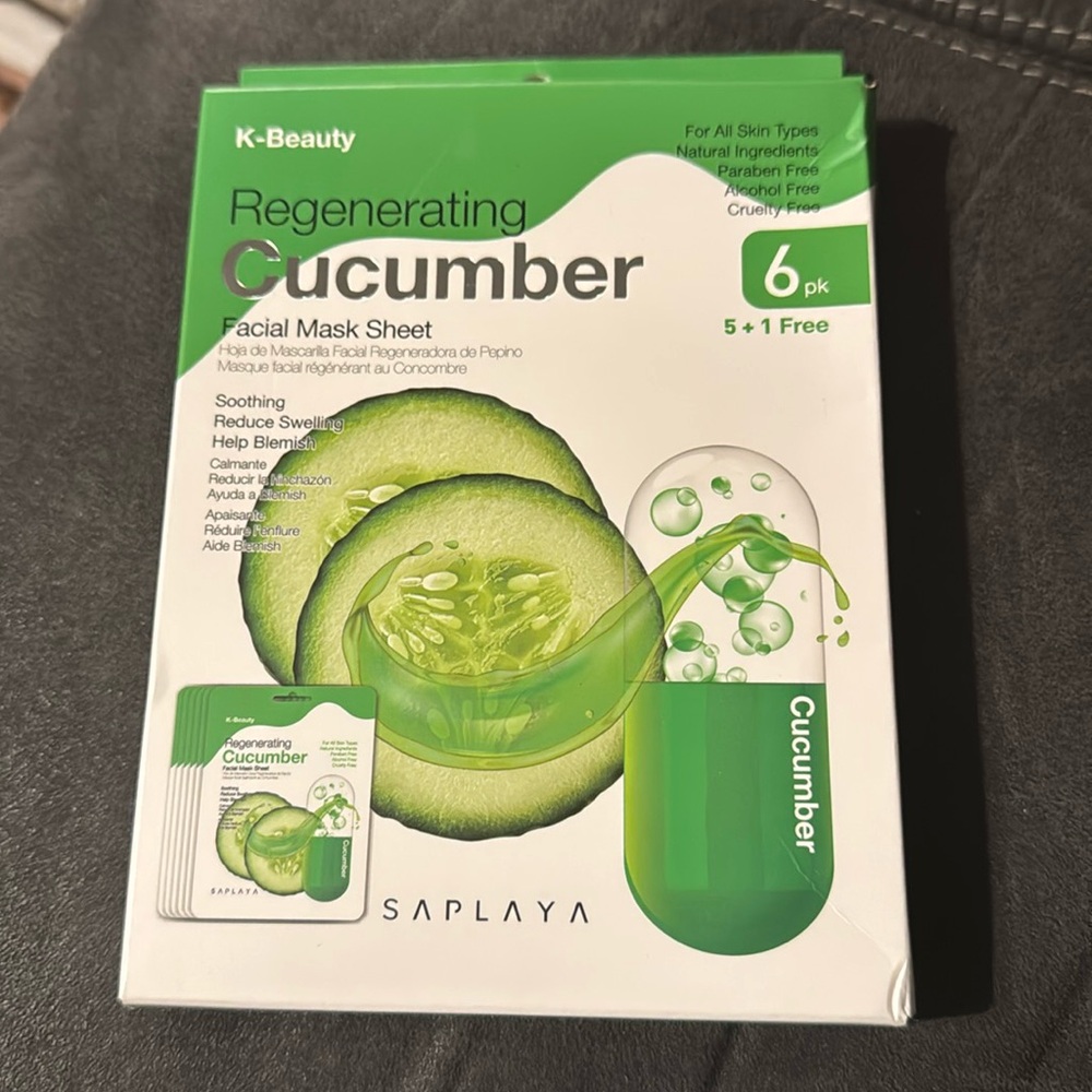 K-Beauty 6 Pk Cucumber Masks